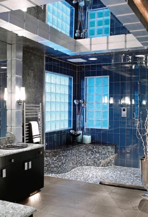 Οροφές μπάνιου: χαρακτηριστικά εσωτερικού σχεδιασμού